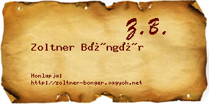 Zoltner Böngér névjegykártya